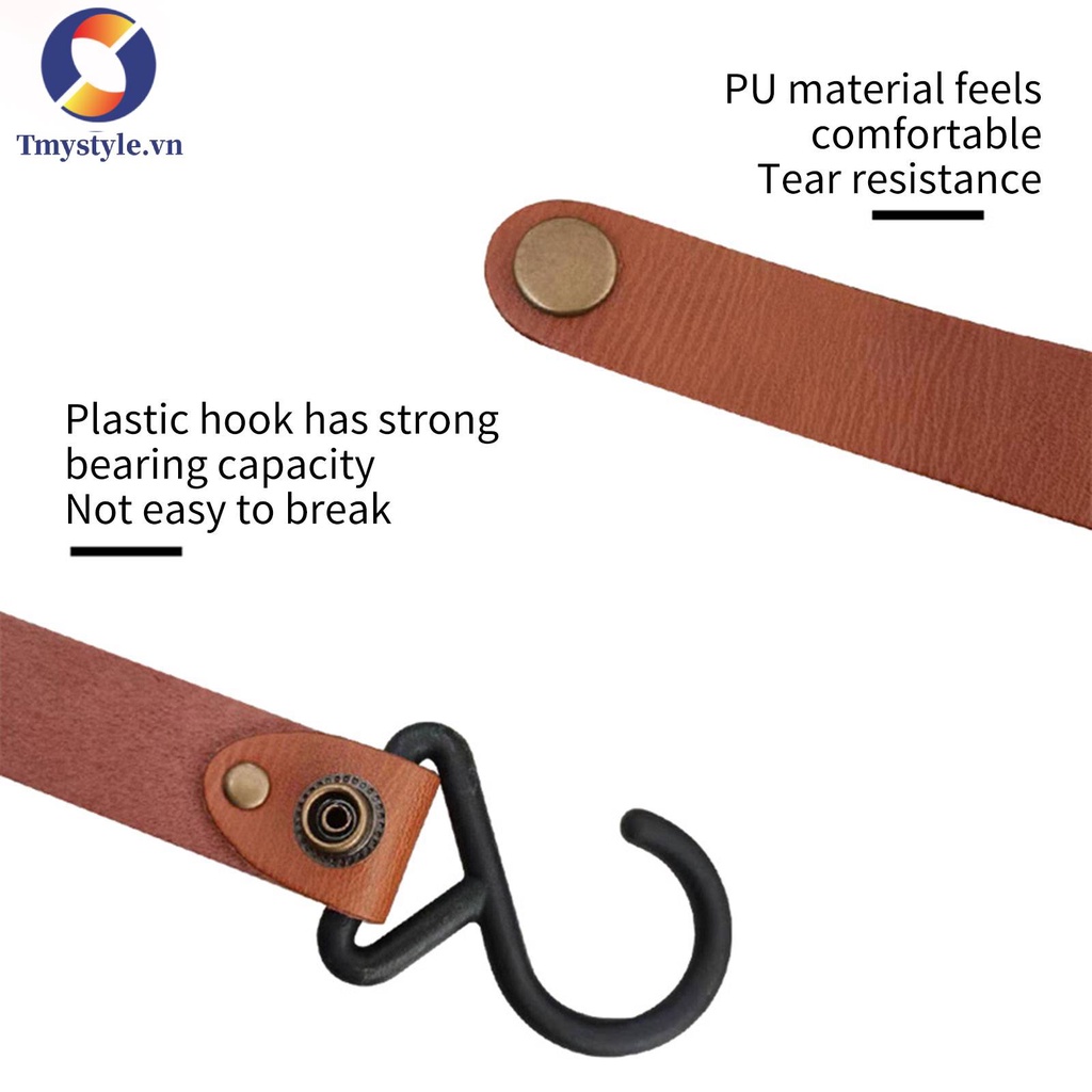 Set 4 Móc Treo Dụng Cụ Ăn Uống Bằng Da Tiện Dụng Khi Đi Cắm Trại