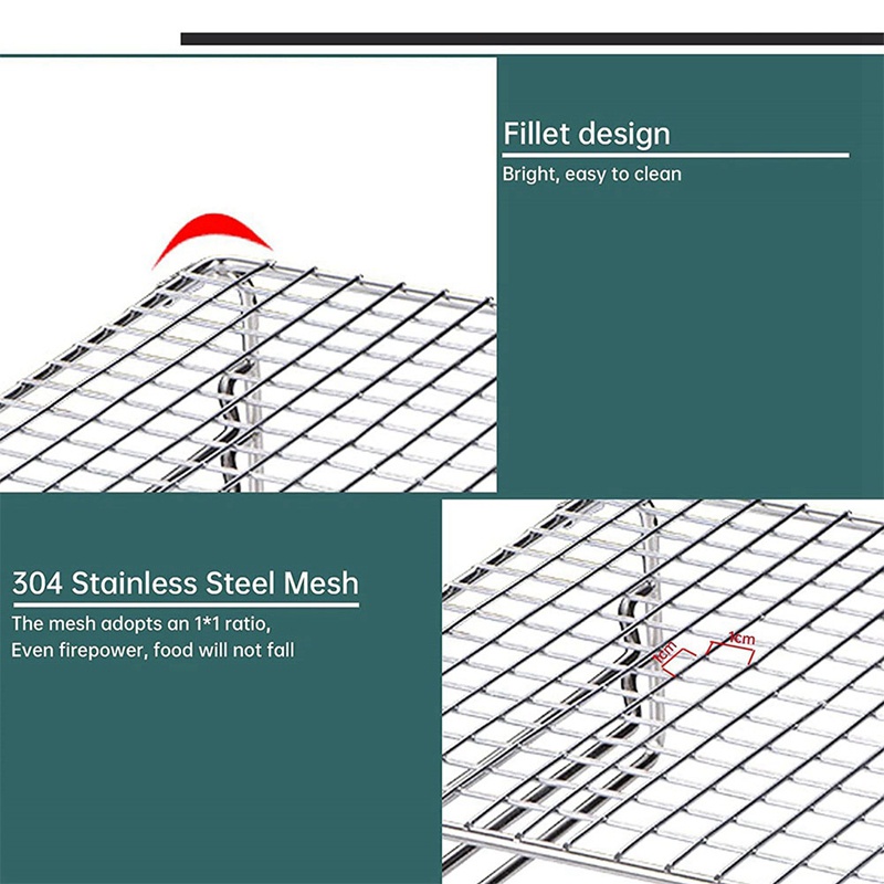 Vỉ Nướng BBQ Mini Bằng Thép Không Gỉ Có Thể Gấp Gọn Tiện Dụng Mang Theo Du Lịch Dã Ngoại