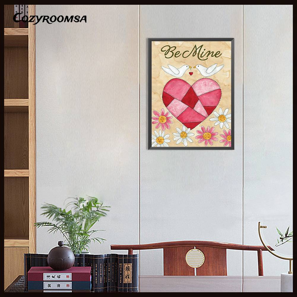 Tranh Đính Đá Kim Cương Toàn Bộ 5D DIY Hình Vẽ Tình Yêu