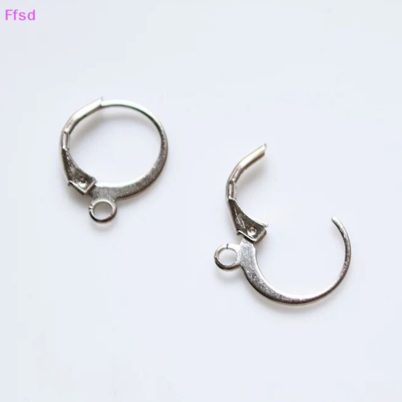 {Ffsd} Set 10 Khuyên Tai Dạng Móc Tròn Bằng Thép Không Gỉ Màu Vàng Kim Bán Chạy