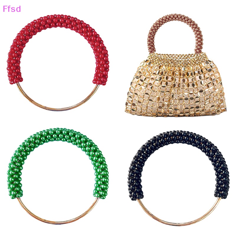 Phụ Kiện Khung Kim Loại Đính Hạt Ngọc Trai Tròn Nhiều Màu Dùng Trang Trí Túi Xách / Ví Cầm Tay DIY