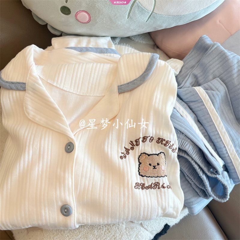 SANRIO Bộ Đồ Ngủ Ngắn Tay Họa Tiết Hoạt Hình My Melody Dễ Thương Dành Cho Nữ