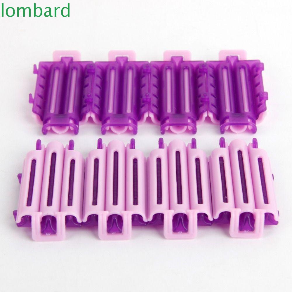 LOMBARD Set 50 Lô Uốn Tóc Gợn Sóng Bằng Nhựa Màu Tím Hồng Tím Trang Điểm Cho Thợ Làm Tóc
