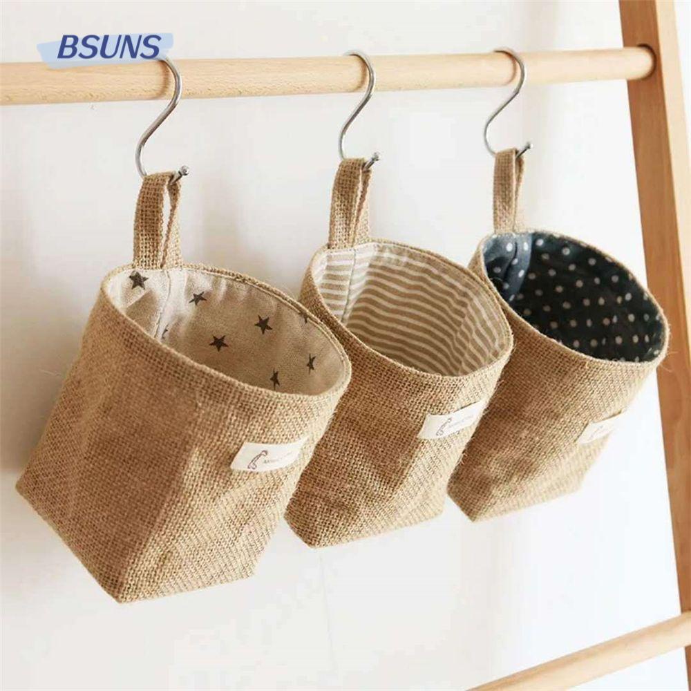 BSUNS Giỏ Vải Lanh Đựng Đồ Chơi Vật Dụng Treo Bàn Trang Trí Nhà Cửa