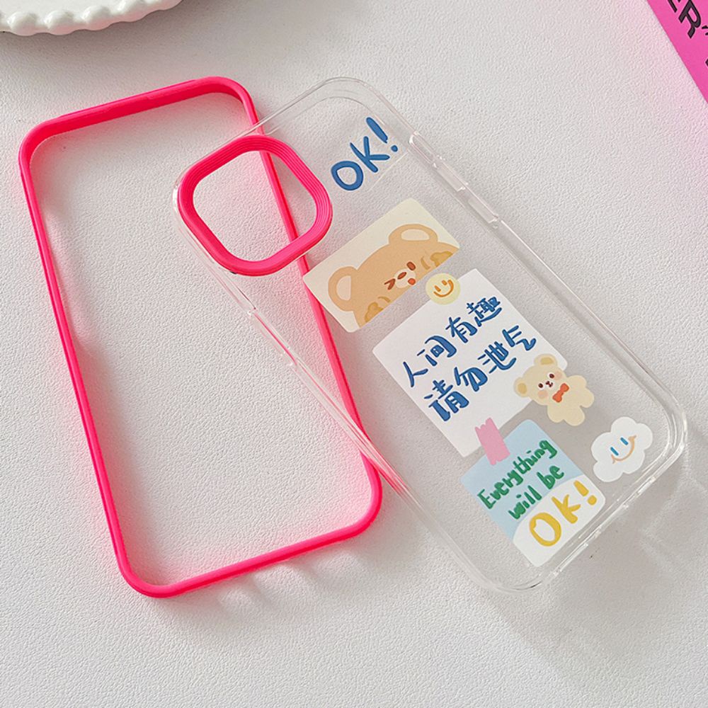 Ốp Điện Thoại TPU Mềm Chống Sốc In Hình Gấu Hoạt Hình Thời Trang Cho IPhone 14 13 12 11 Pro Max X XR 8 7 Plus