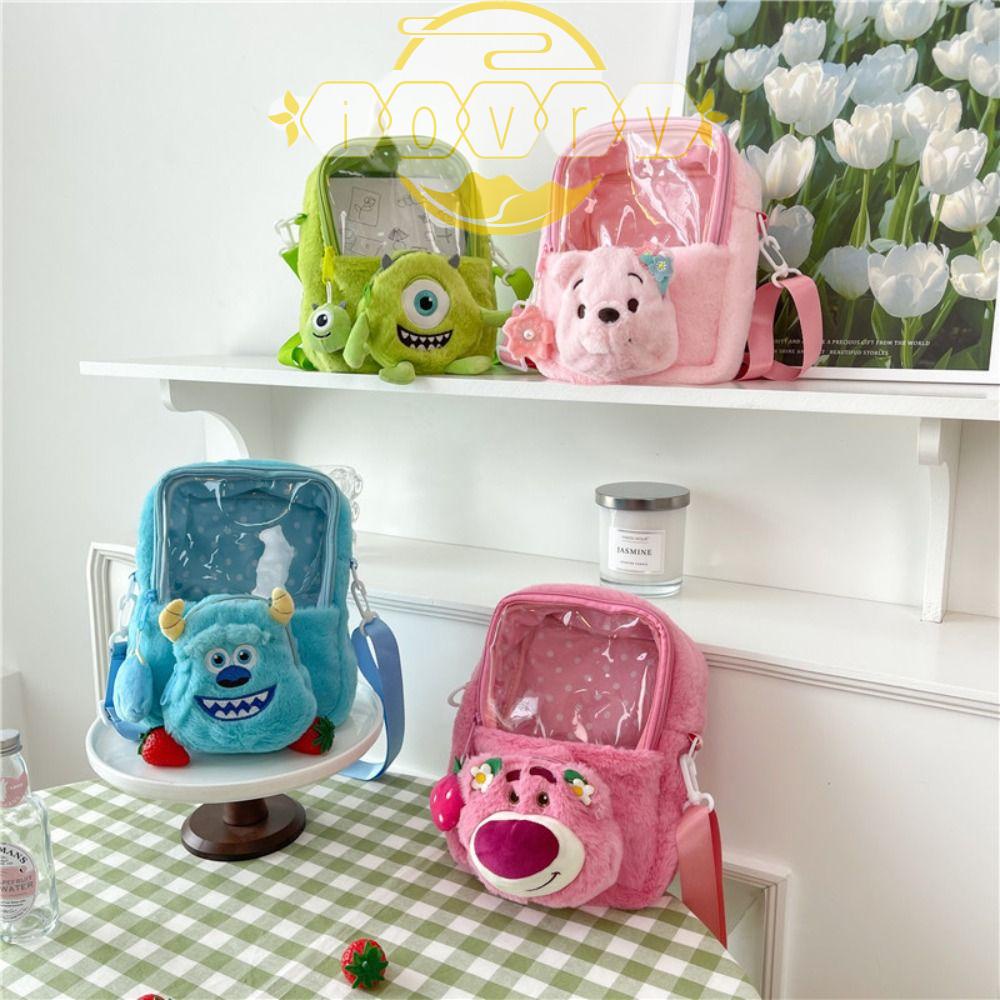 IVORY Túi Xách Tay Bằng PVC Trong Suốt In Hình Gấu Pooh Dễ Thương