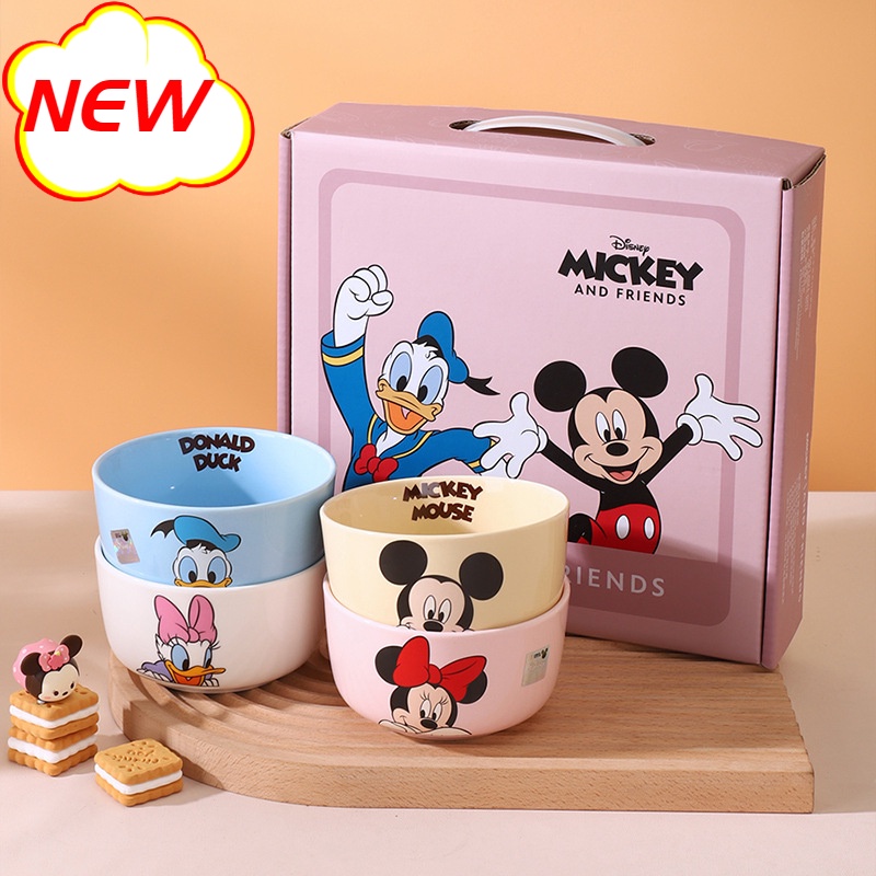 Hàng Mới Về Bộ 4 Bát Gốm Ăn Cơm / Súp / Dâu Tây / Gấu POOH / Chuột MICKEY Dễ Thương Graby2023 Làm Quà Tặng Cho Bé