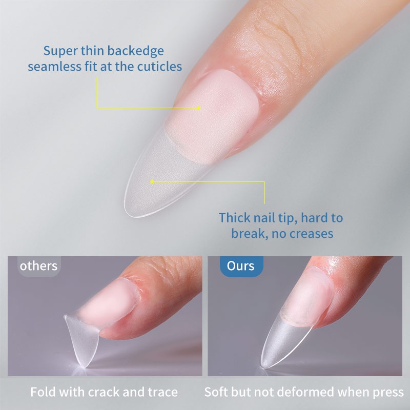 BORN PRETTY Bộ 120 Móng Tay Giả Ngắn Màu Nhám xs