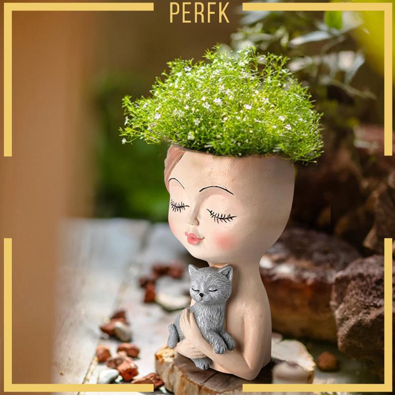 Chậu Hoa Hình Mặt Cười Dễ Thương Bằng Nhựa Resin Trang Trí Văn Phòng / Sân Vườn Cho Nam Và Nữ