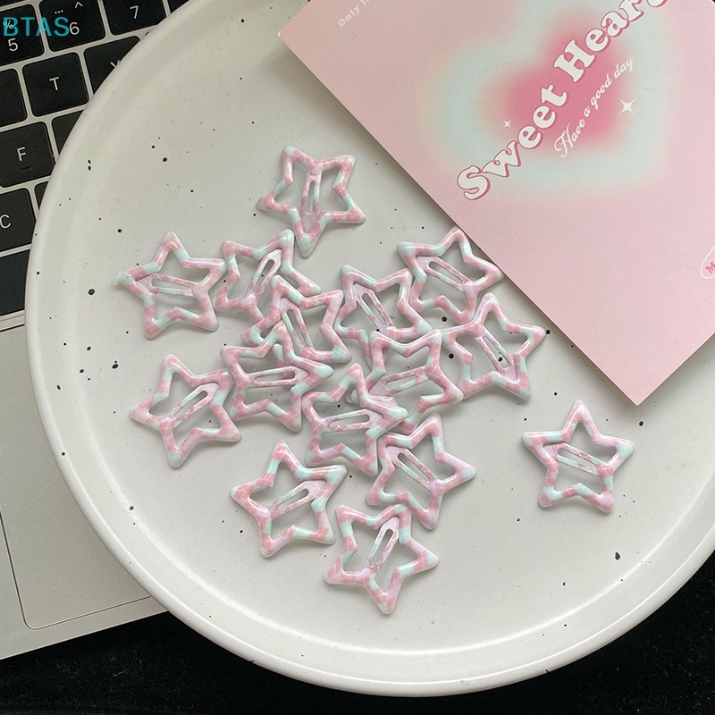 Bộ 2 Kẹp Tóc Hình Ngôi Sao Năm Cánh Màu Kẹo Ngọt Phong Cách Harajuku Dễ Thương Cho Nữ