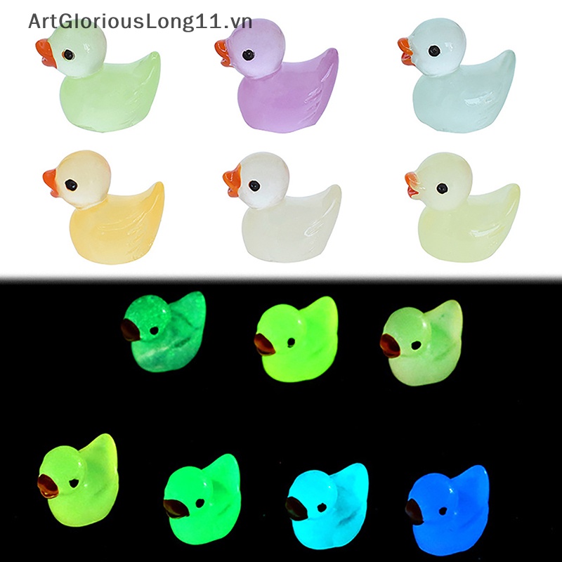 Set 5 Chú Vịt Dạ Quang Mini DIY Hoạt Hình Sáng Tạo Trang Trí Tiểu Cảnh