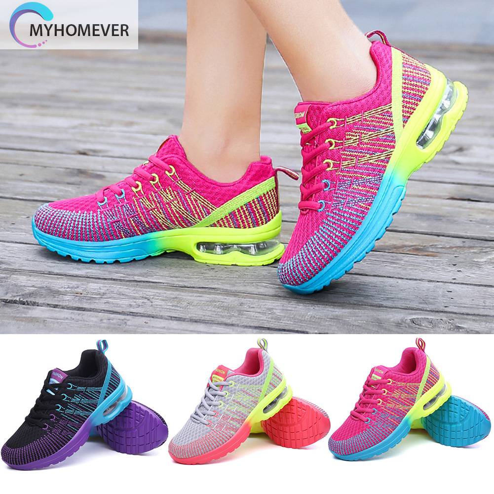 Giày Chạy Bộ Buộc Dây Thoáng Khí Thời Trang Thường Ngày Cho Nữ