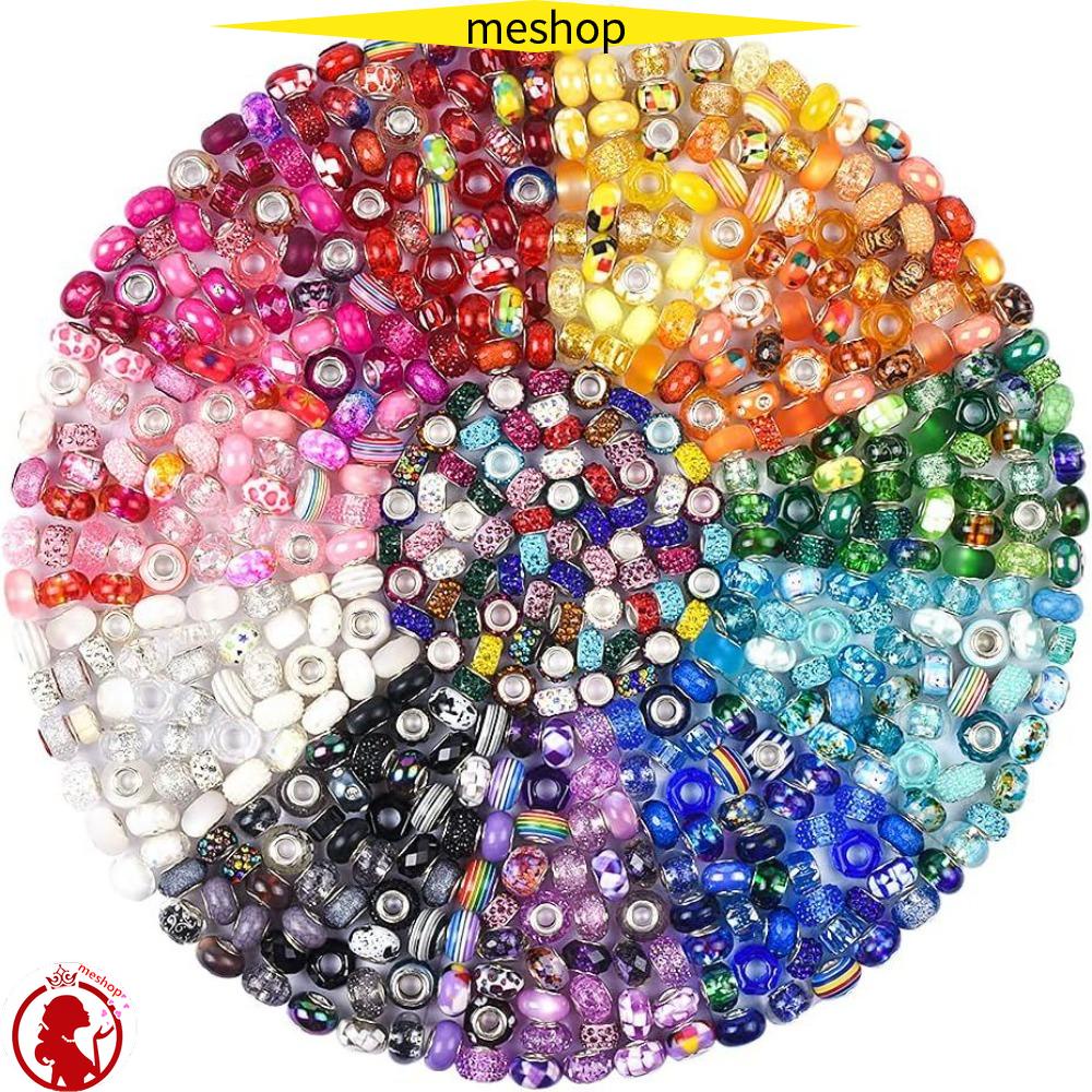 ME Set 200 Hạt Xỏ Lỗ Lớn Nhiều Màu Sắc Dùng Để Làm Vòng Đeo Tay