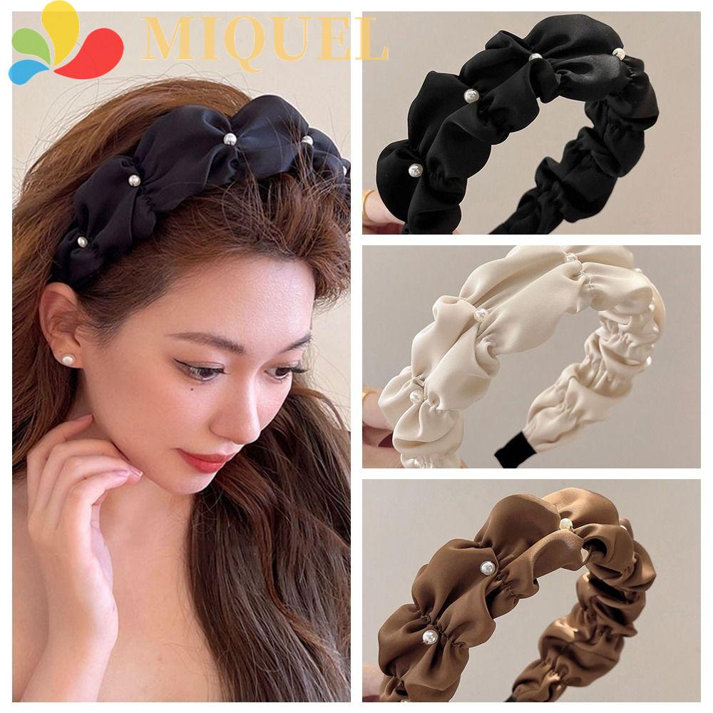 MIQUEL Băng Đô Vải Satin Bản Rộng Thời Trang Dành Cho Nữ