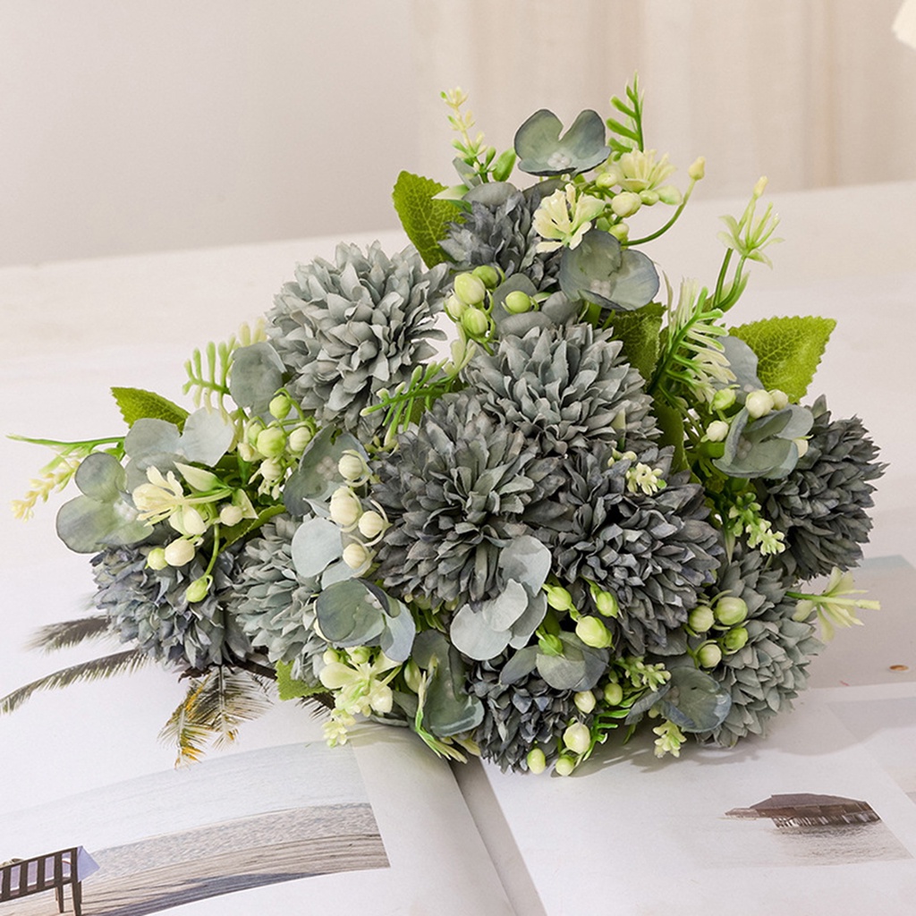 (Bất Ngờ) Bó Hoa Giả Không Dễ Phai Màu Trang Trí Nhà Cửa Tiệc Cưới Giáng Sinh Sống Động