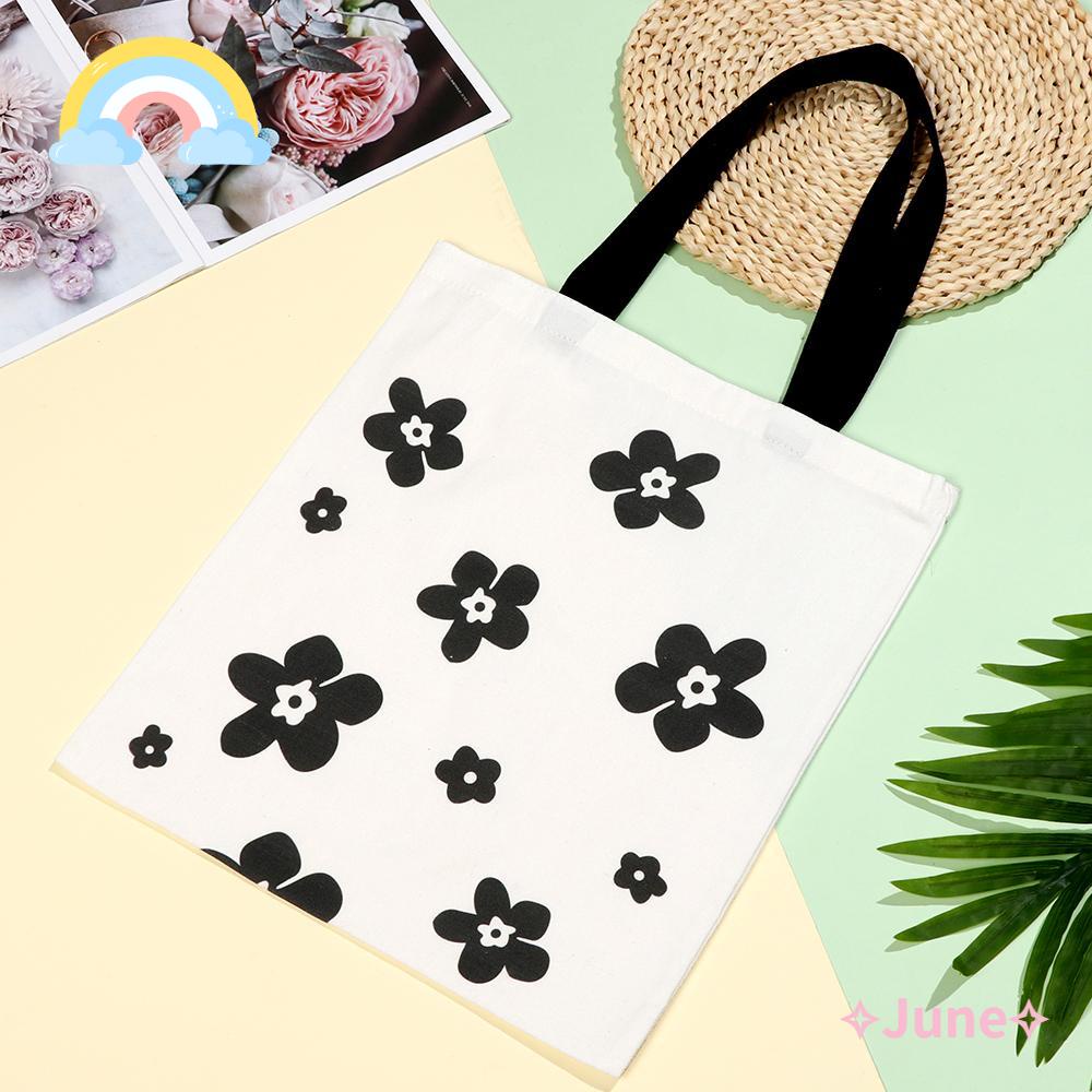 JUNE Túi Xách Vải Canvas Thiết Kế Đơn Giản Phong Cách Nhật Bản Cao Cấp