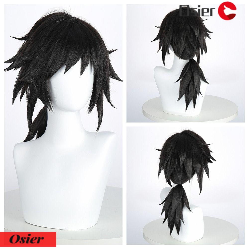 OSIER1 Bộ Tóc Giả Bằng Lụa Dày Dặn Màu Đen Tự Nhiên Hóa Trang Nhân Vật Anime