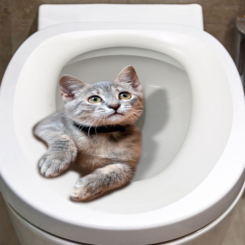 Miếng Dán Trang Trí Toilet Tự Dính Chống Thấm Nước Họa Tiết Hoạt Hình Dễ Thương