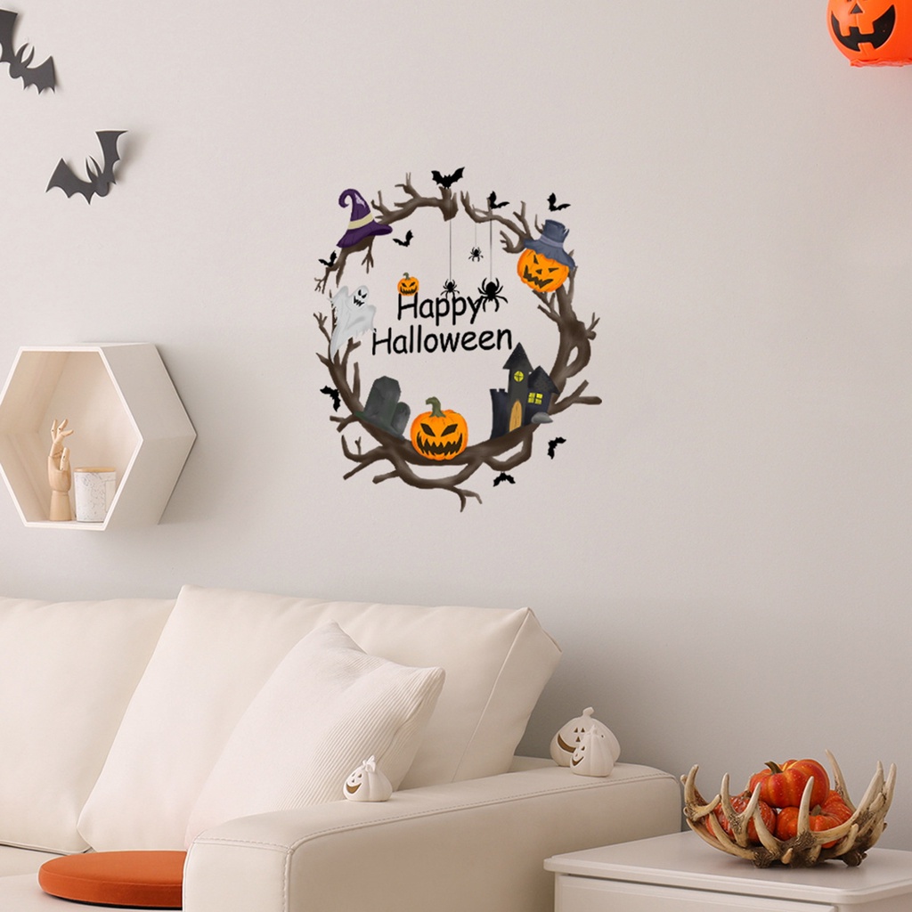 (Bất Ngờ) Hình Dán Tường Halloween 3D Có Thể Tháo Rời Trang Trí Nhà Cửa