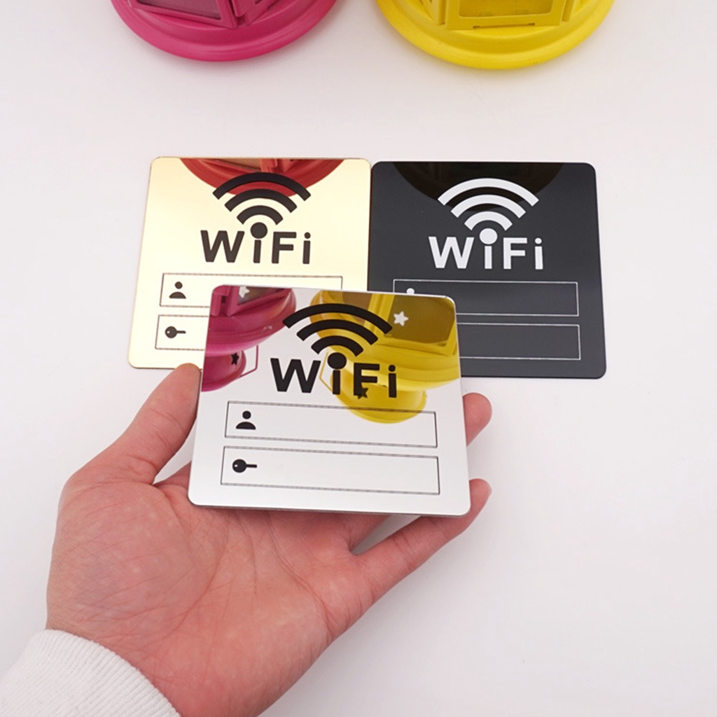 Miếng Dán Tường 3D Bằng Acrylic Tráng Gương In Chữ WiFi Độc Đáo Trang Trí Nhà Cửa