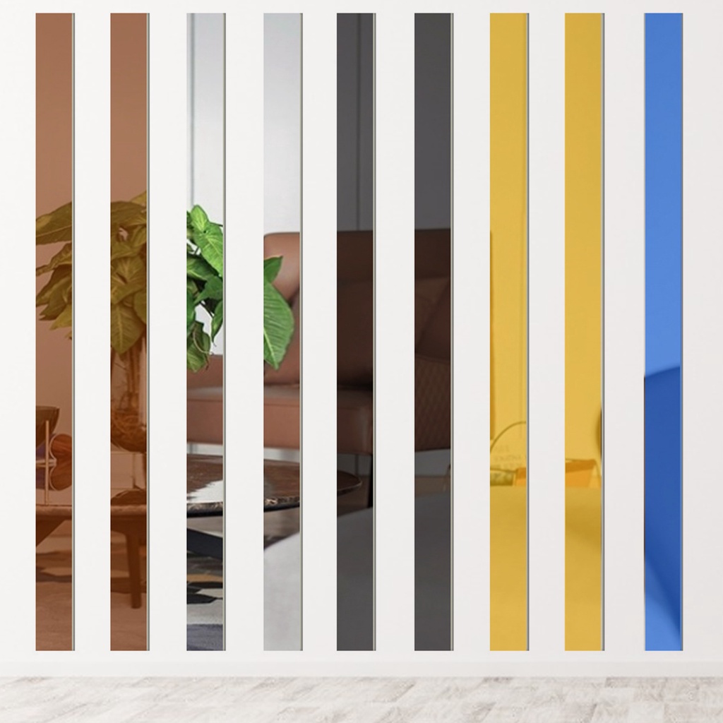 1 Bộ Đề Can Acrylic Tráng Gương Dán Tường Tự Dính Có Thể Tháo Gỡ