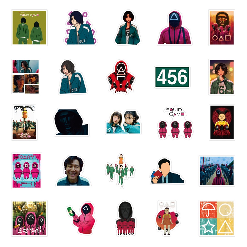 Set 50 Miếng Dán Trang Trí Ván Trượt / TV Hình Mực Độc Đáo