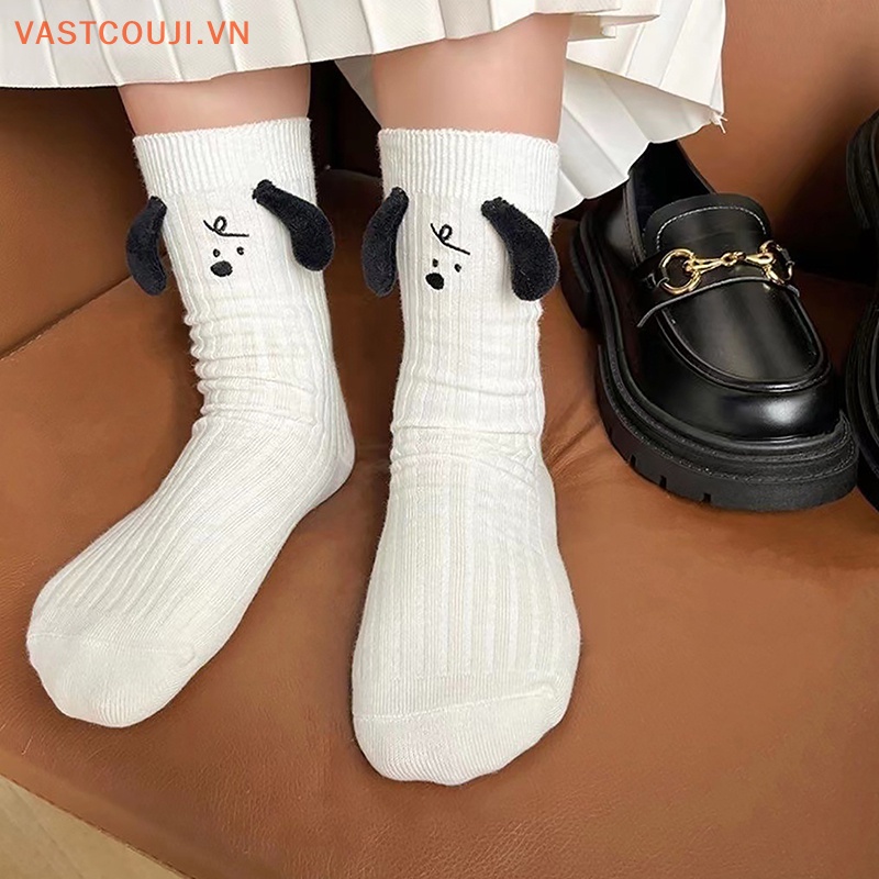 Tất Dệt Kim Hình Cún 3D Dễ Thương Vui Nhộn Thời Trang Đường Phố Cho Cặp Đôi