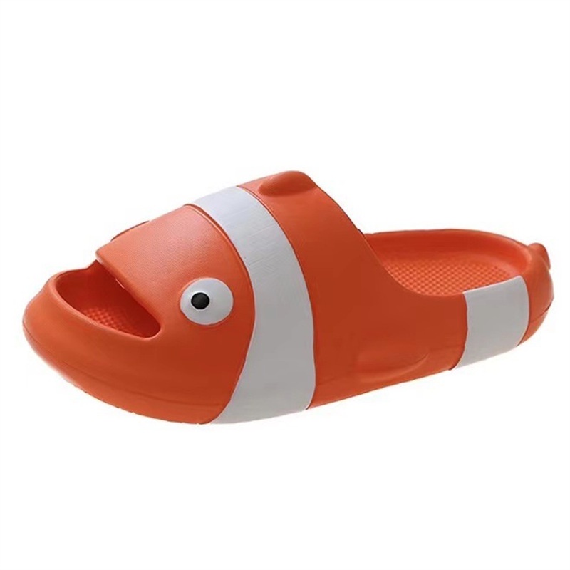 Dép Sandal Đế Xuồng Chống Trượt Hình Cá Mập Hoạt Hình Dễ Thương Cho Nữ