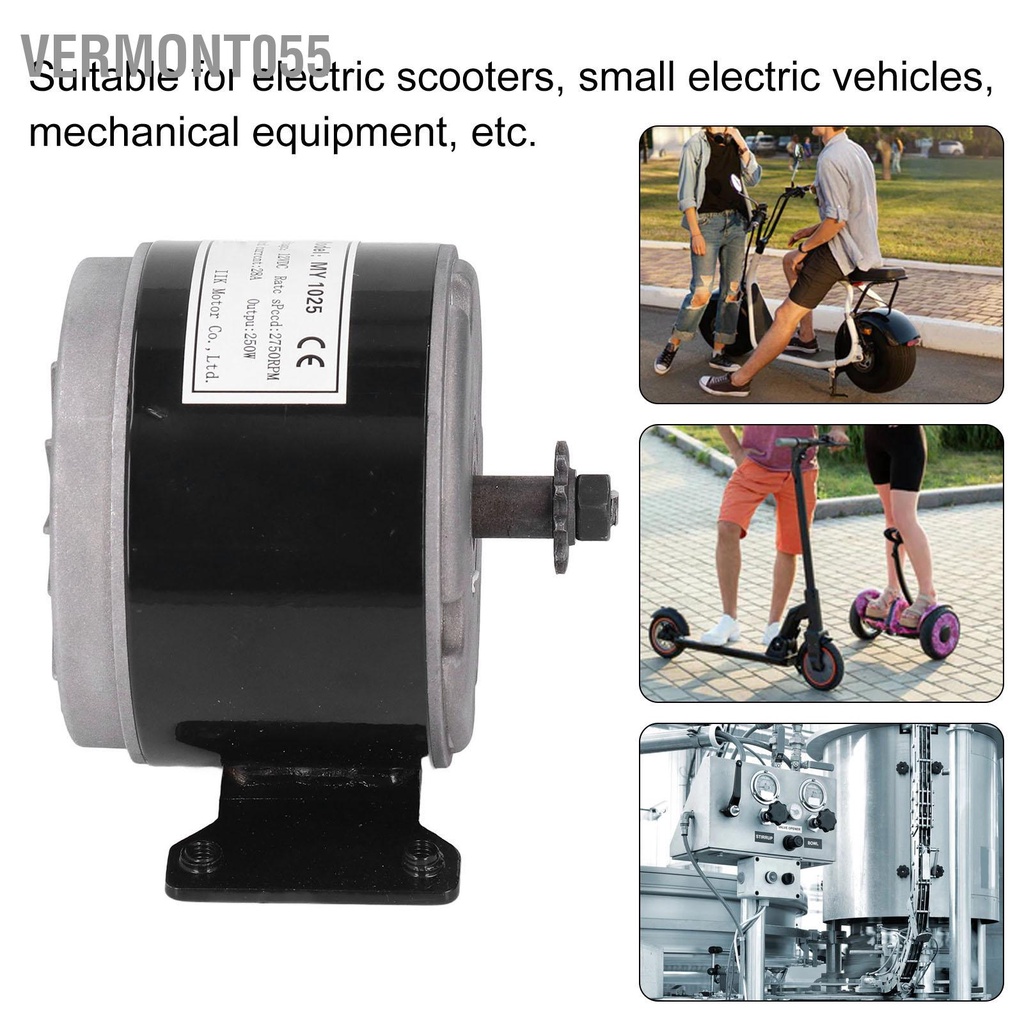 Vermont055 MY1025 12V 250W Động Cơ DC Chải Tốc Độ Cao 2750 Vòng/phút Điện Bằng Nhôm Hiệu Suất Cho Xe