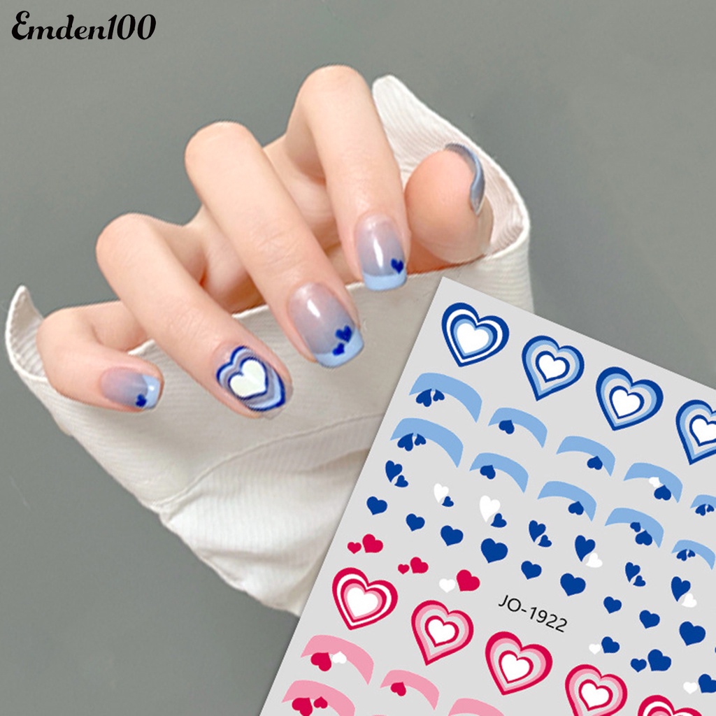 Miếng Dán Móng Tay Tự Dính Chống Thấm Nước Họa Tiết Trái Tim
