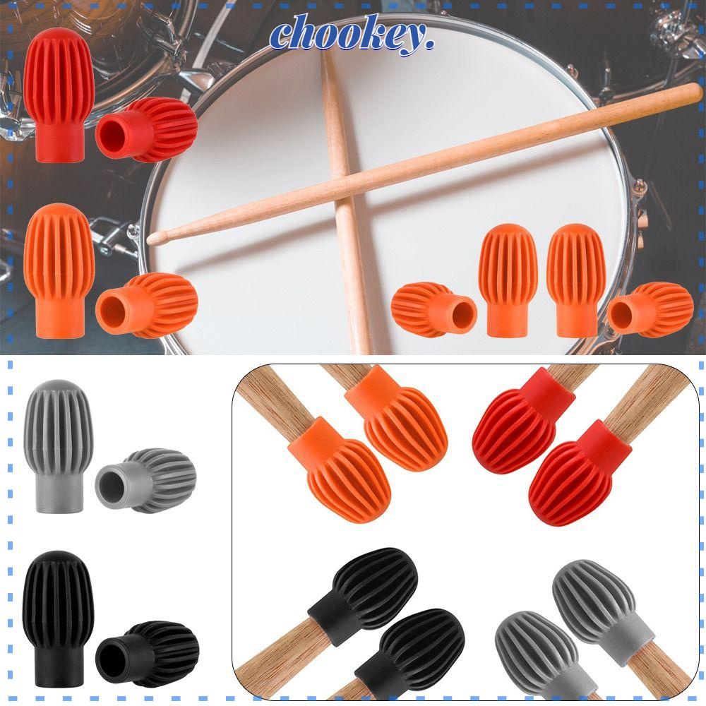 CHOOKEY Set 2 / 4 Vỏ Bọc Đầu Trống Bằng Cao Su Không Gây Tiếng Ồn Cho Người Mới