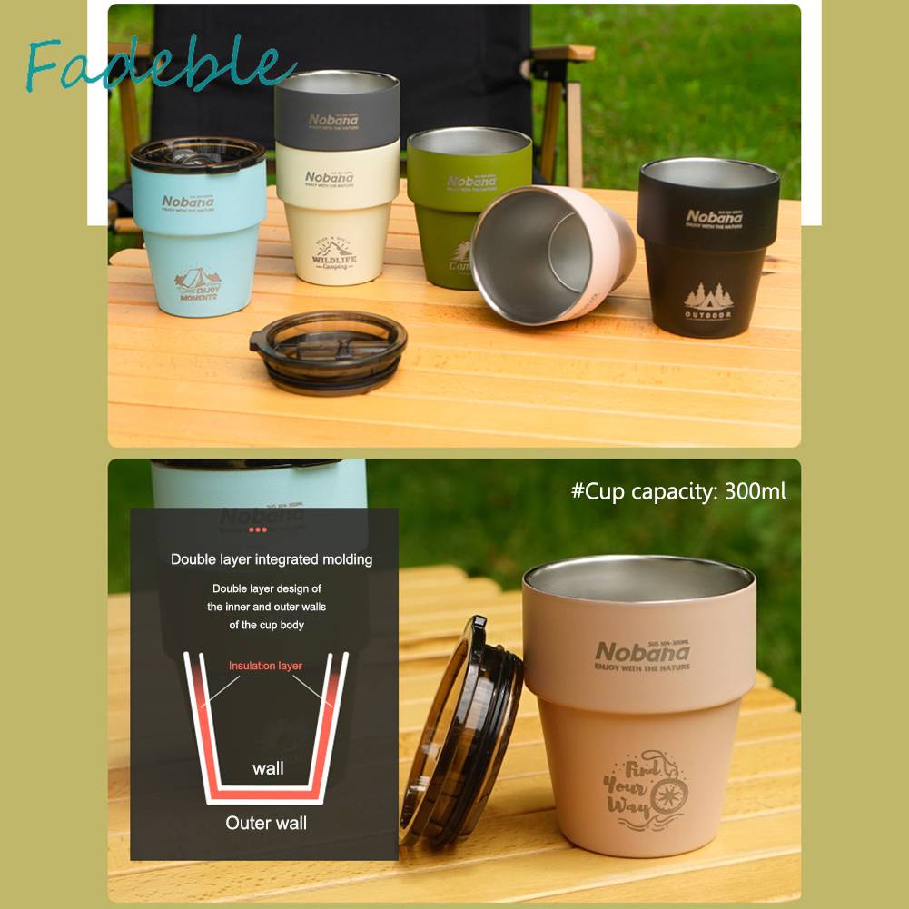 Cốc Uống Nước Cách Nhiệt Bằng Thép Không Gỉ Dung Tích 300ML