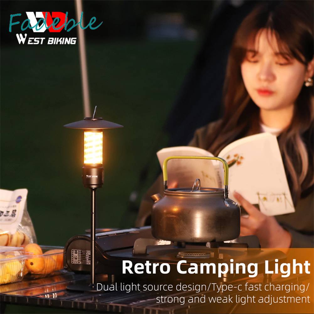 Đèn Cắm Trại Phong Cách Retro Chống Thấm Nước 400LM 2200mAh Sạc USB Tiện Lợi