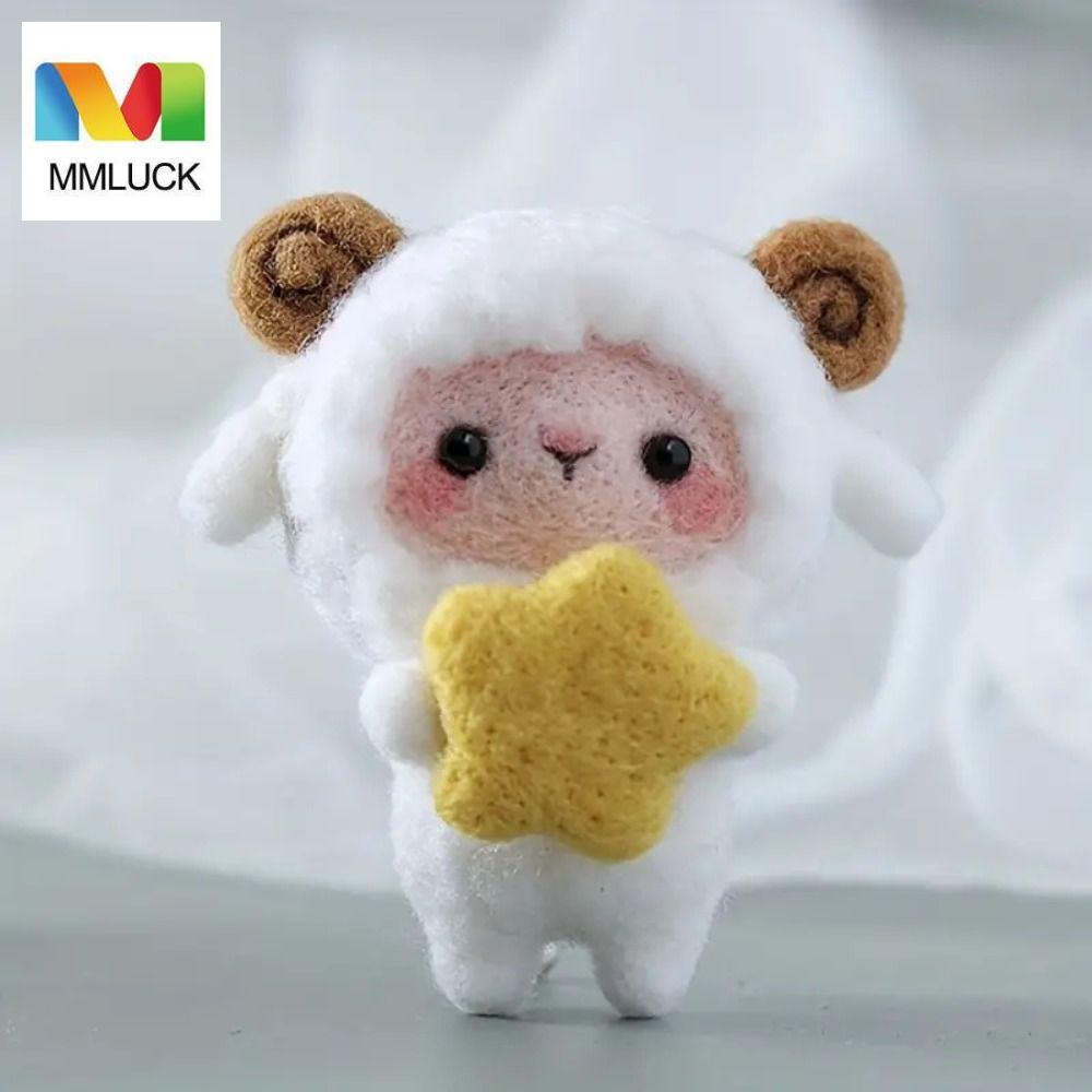 MMLUCK Cừu Nhồi Bông Bằng Len Chưa Hoàn Thành Dùng Trang Trí Diy