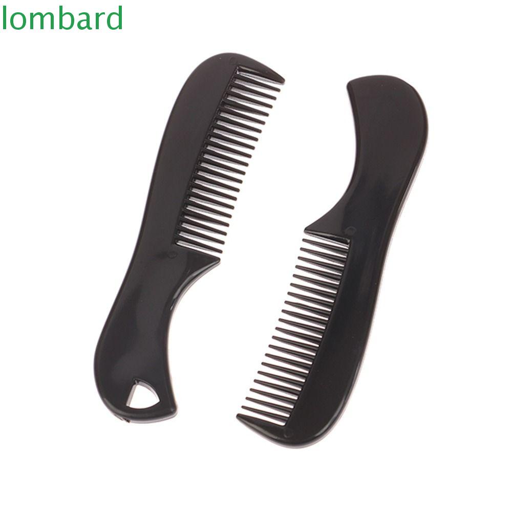 LOMBARD Lược Chải Râu Mini Bằng Nhựa Chống Trượt Chống Tĩnh Điện Màu Đen Cho Nam Giới