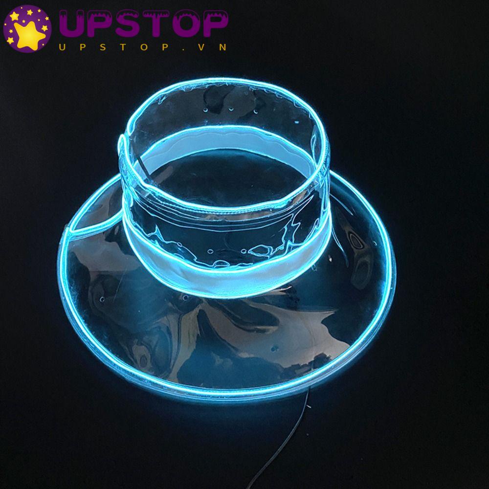 UPSTOPVN Nón Tai Bèo Rộng Vành Bằng PVC Trong Suốt Chống Nước Màu Dạ Quang Cho Nam Nữ