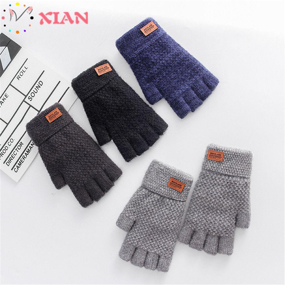 XIANTIN Găng Tay Lái Xe Hở Ngón Chất Liệu Dày Dặn Ấm Áp