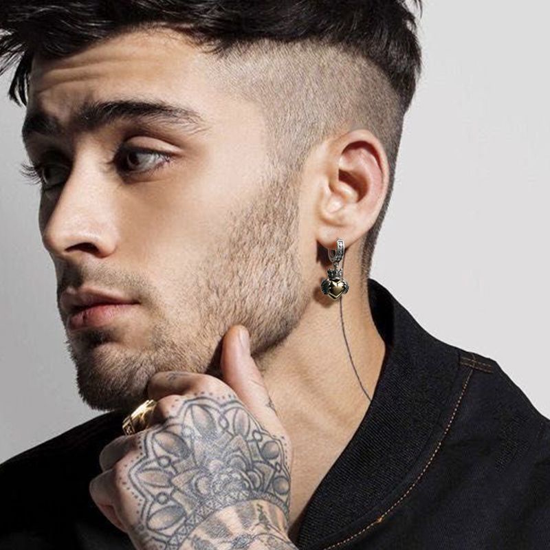 Khuyên Tai Hình Trái Tim Bay Phong Cách Âu Mỹ Cổ Điển Thiết Kế Mới Cao Cấp Dành Cho Nam Nữ