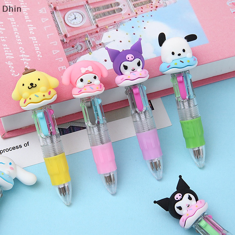 Bút Bi Mini 4 Màu Họa Tiết Động Vật Hoạt Hình Dễ Thương