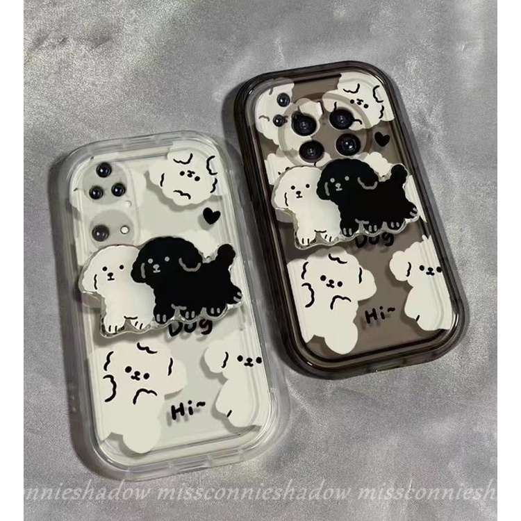 Ốp Điện Thoại Tpu Mềm Hình Cún Hoạt Hình Có Giá Đỡ Cho IPhone XR 7Plus 12 14 11 13 Pro MAX X XS MAX 7 8 Plus