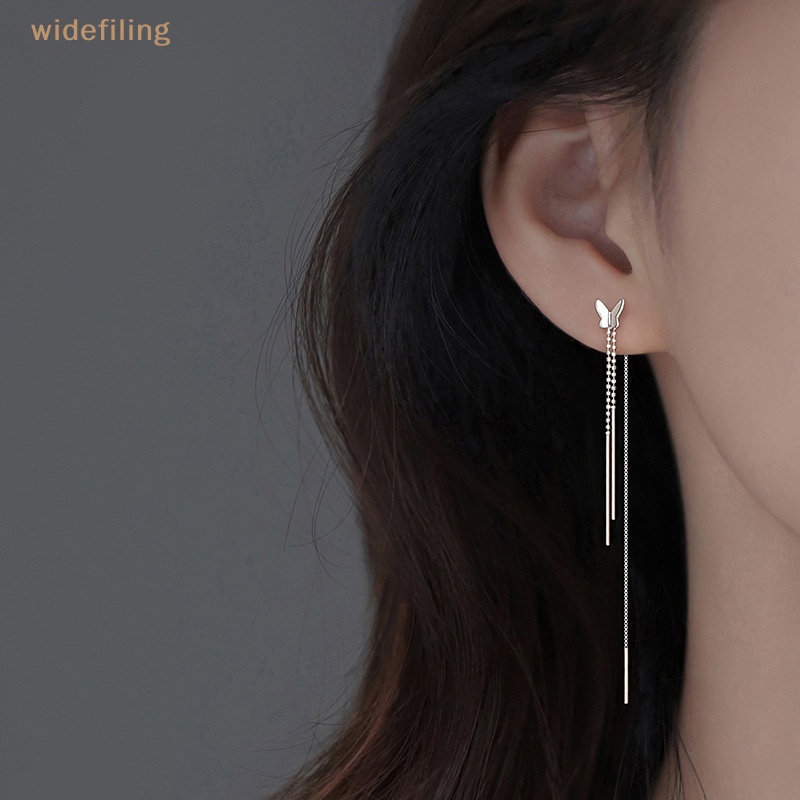 1 Cặp Bông Tai Dáng Dài Hình Bướm Đính Đá Zircon Lấp Lánh Thời Trang Cho Nữ