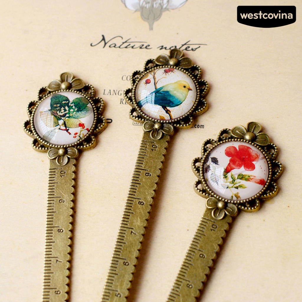 [WSTN]✎Bookmark 2 Trong 1 10cm Họa Tiết Hoa Và Chim