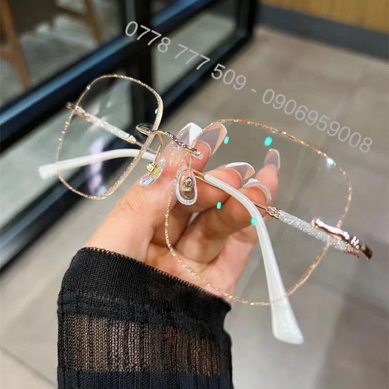Gọng Kính Viền Nhũ Kim Tuyến Đáng Yêu Y2K GenZ KUTE