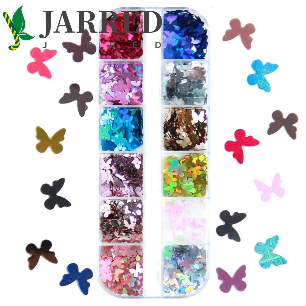 JARRED Hộp 12 Ngăn Đựng Phụ Kiện Trang Trí Móng Tay Nghệ Thuật