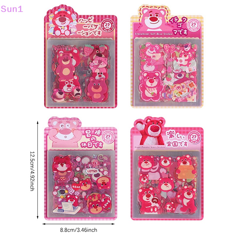 Set 25 Tấm Sticker Bằng Pvc Chống Nước In Hình Hoạt Hình Dễ Thương Trang Trí Sổ Tay Diy