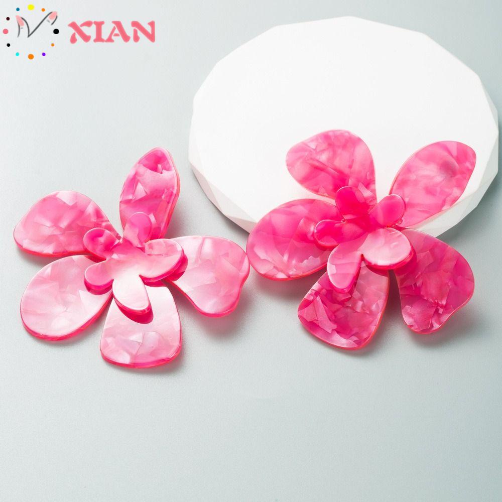 XIANTIN Khuyên Tai Acrylic Hình Hoa Nhiều Màu Sắc