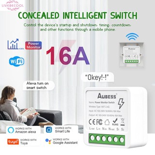 Tự làm tuya công tắc wifi thông minh wifi mini công tắc thông minh 16a ứng dụng cuộc sống thông minh hỗ trợ hẹn giờ rơ le 2 chiều google home alexa livebecool