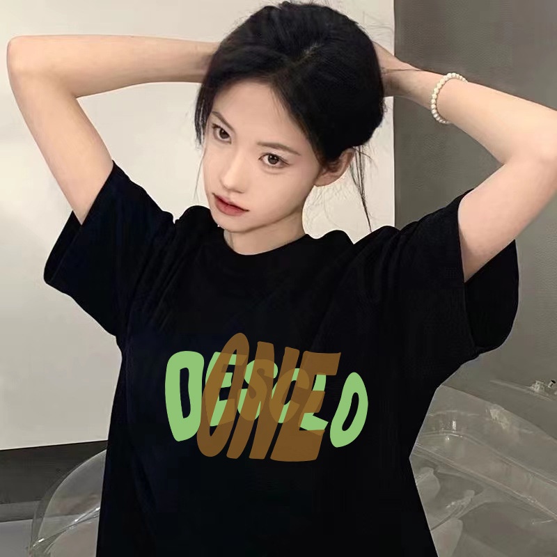 Áo Thun Tay Ngắn Bằng Lụa Lạnh Thoáng Khí Khô Nhanh In Họa Tiết Thời Trang Mùa Hè 2023 Dành Cho Bạn Nữ