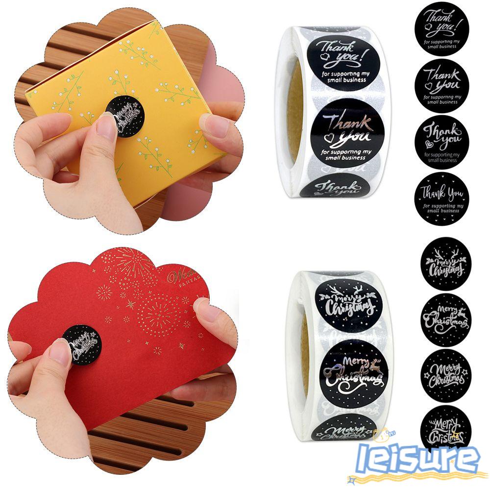 LEISURE Cuộn 500 Miếng Dán Trang Trí Phong Bì / Quà Giáng Sinh
