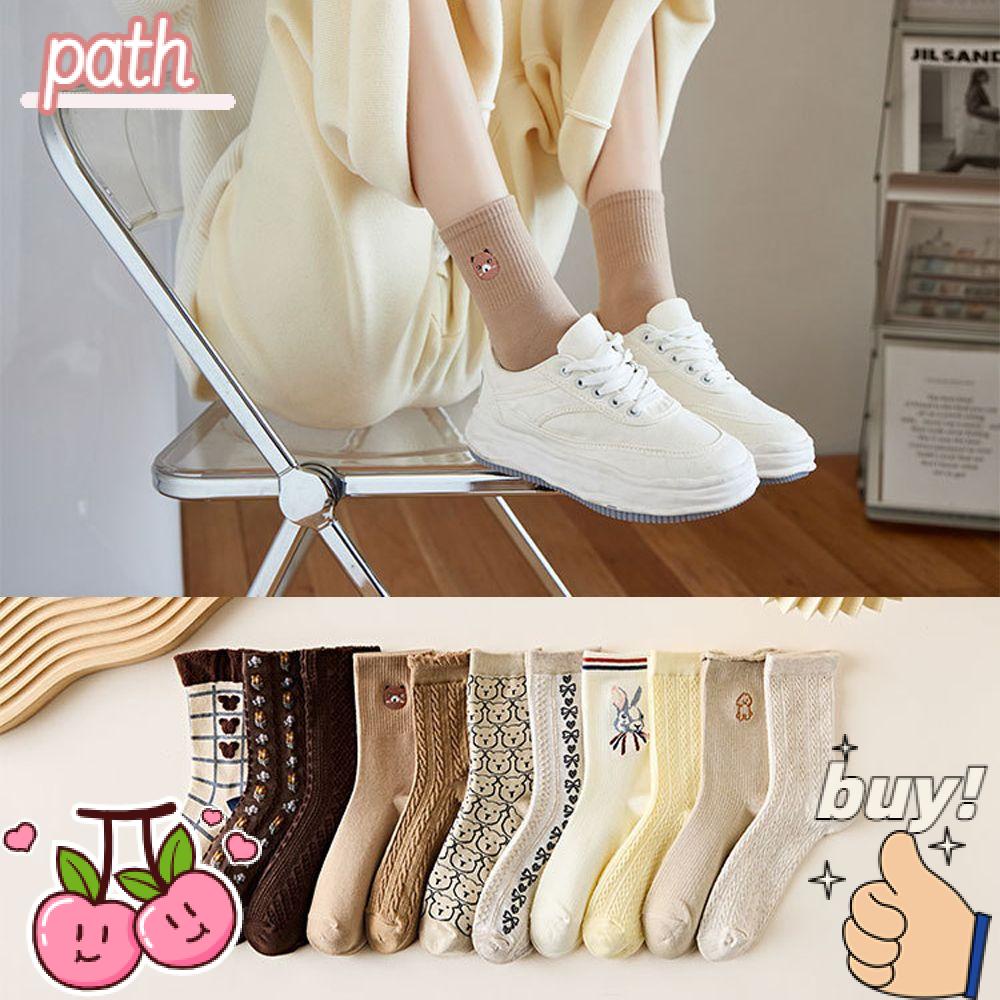 PATH Vớ Cotton Mềm Mại Thoáng Khí In Họa Tiết Hoạt Hình Dễ Thương Cho Nữ